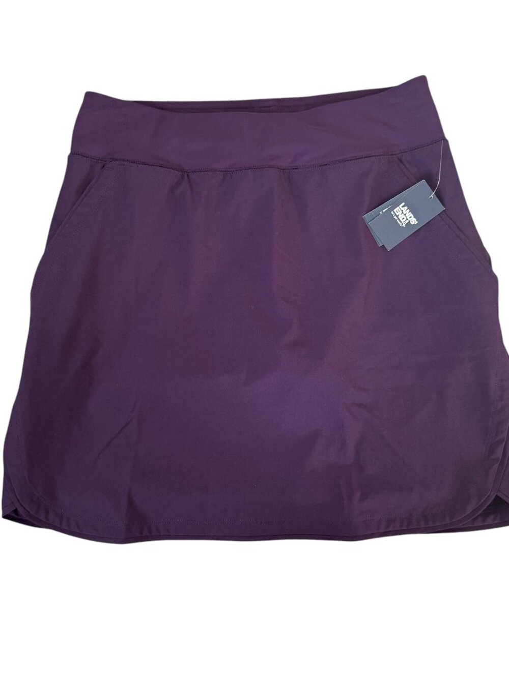 Land's End women's purple comfort waist swim board skort with pockets size 4